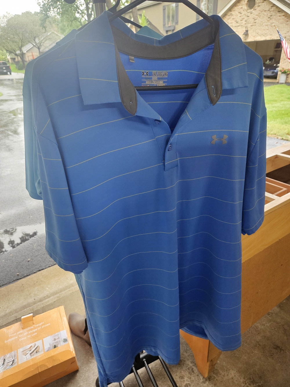 Under Armour Men’s Royal Blue Polo with Thin Light Stripe